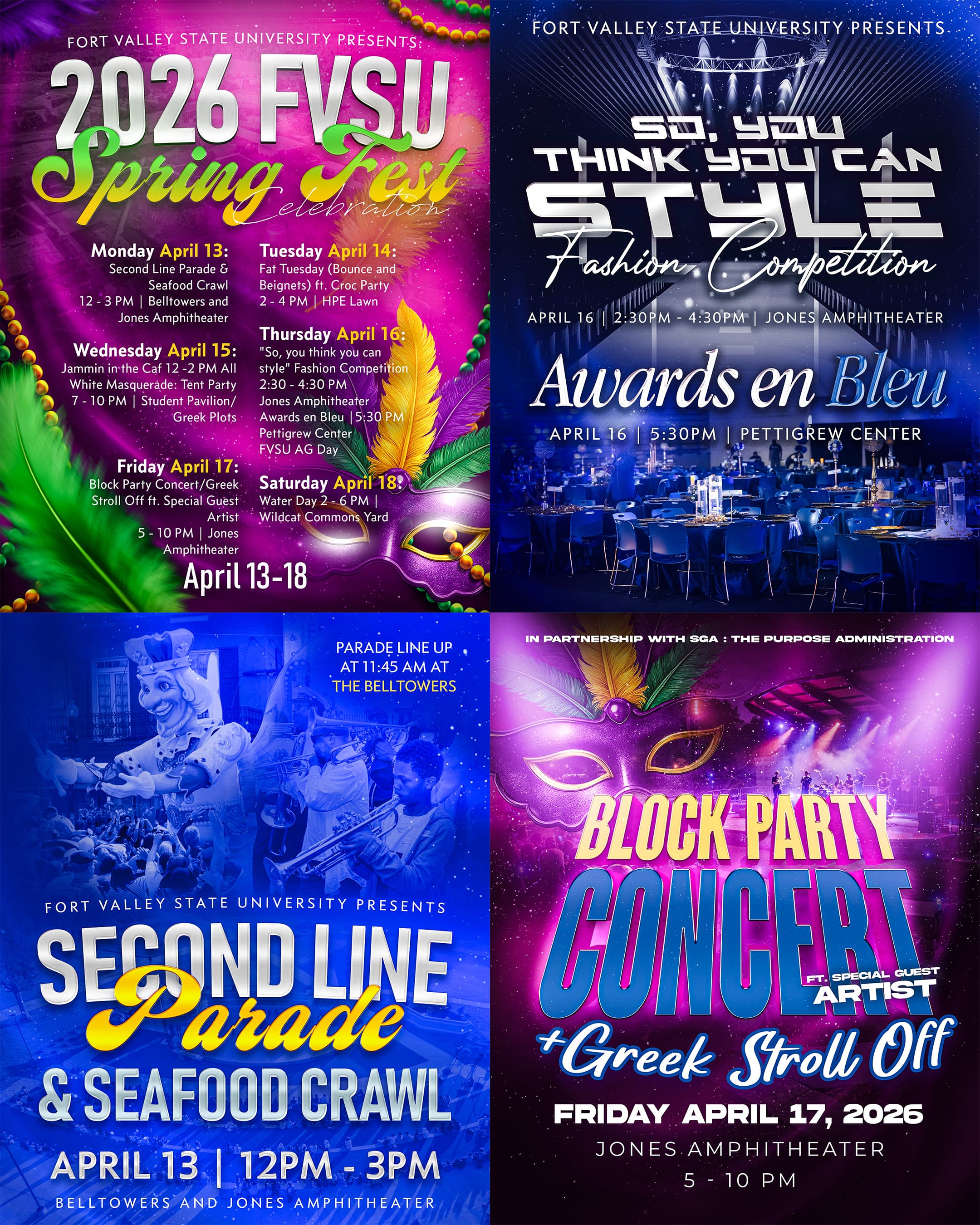 Fort Valley State University Spring Fest campaign design collage