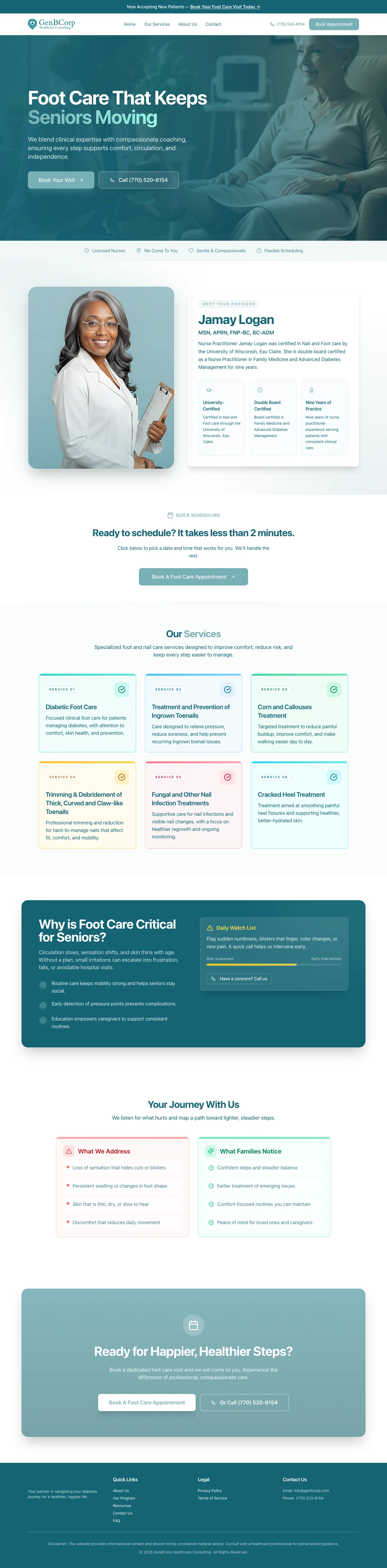 GenBCorp Health desktop website preview